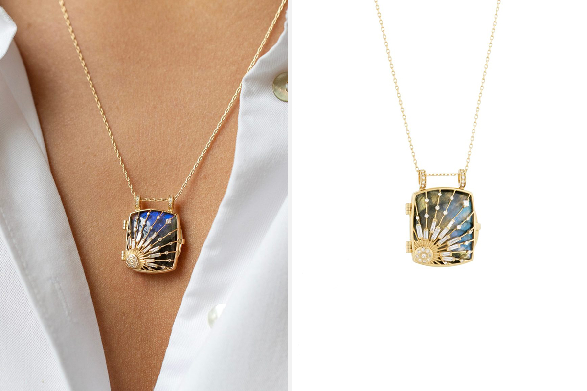 Labradorite locket